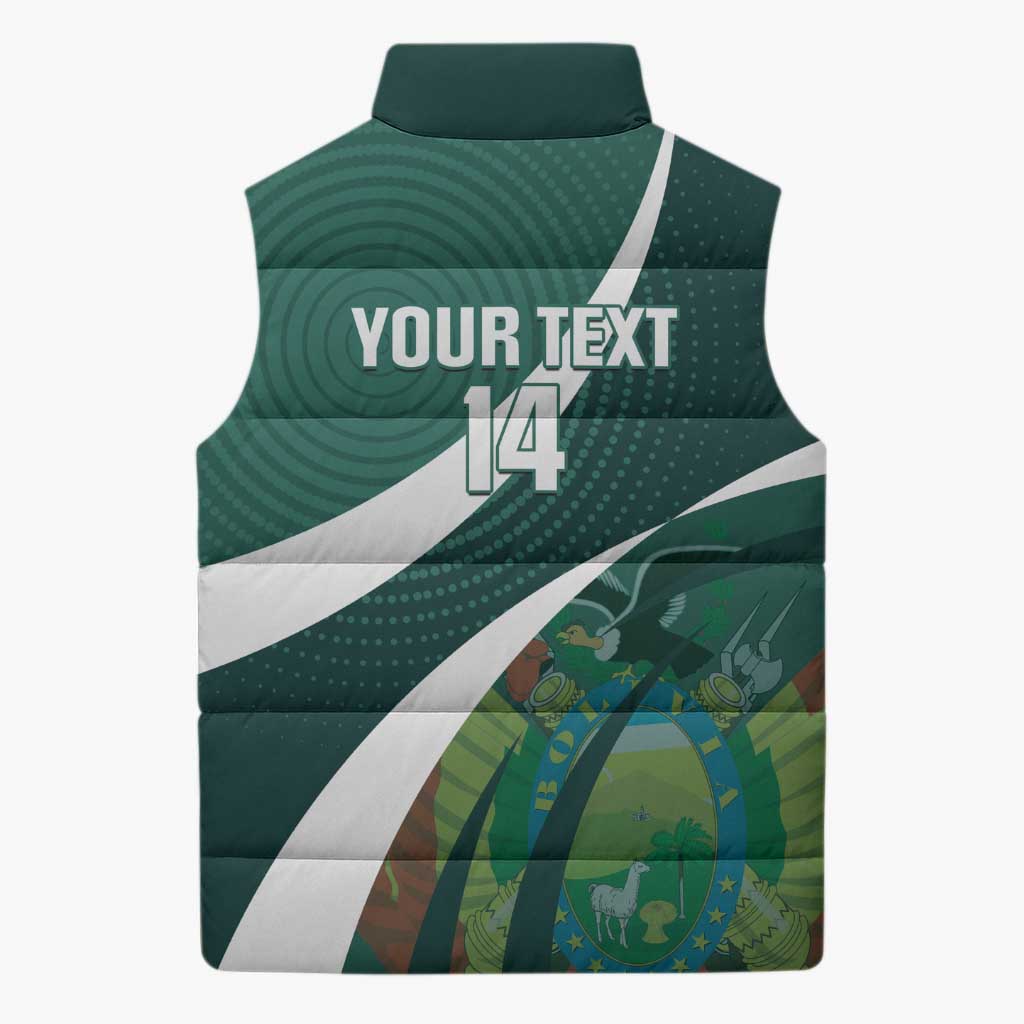 Custom Bolivia Football Sleeveless Puffer Jacket La Verde Sporty Curves Style - Wonder Print Shop