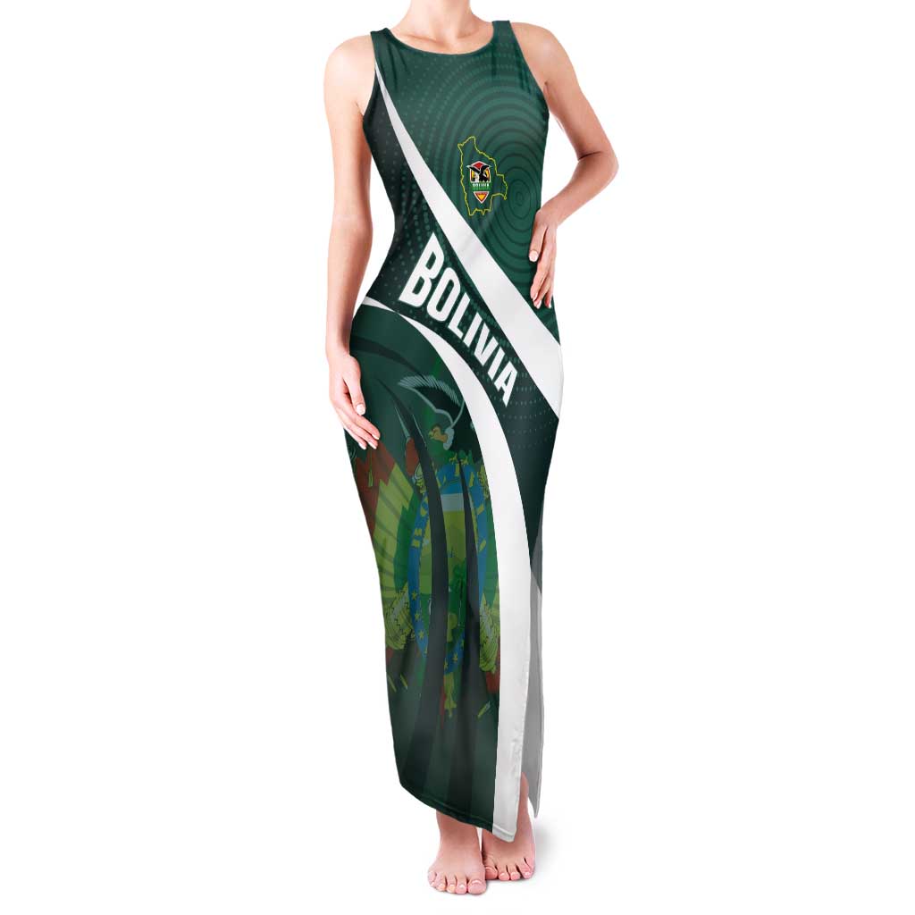 Custom Bolivia Football Tank Maxi Dress La Verde Sporty Curves Style - Wonder Print Shop