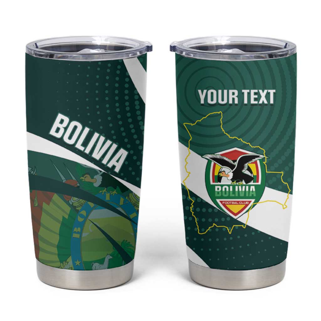 Custom Bolivia Football Tumbler Cup La Verde Sporty Curves Style - Wonder Print Shop