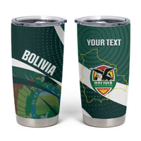 Custom Bolivia Football Tumbler Cup La Verde Sporty Curves Style - Wonder Print Shop