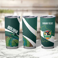 Custom Bolivia Football Tumbler Cup La Verde Sporty Curves Style - Wonder Print Shop