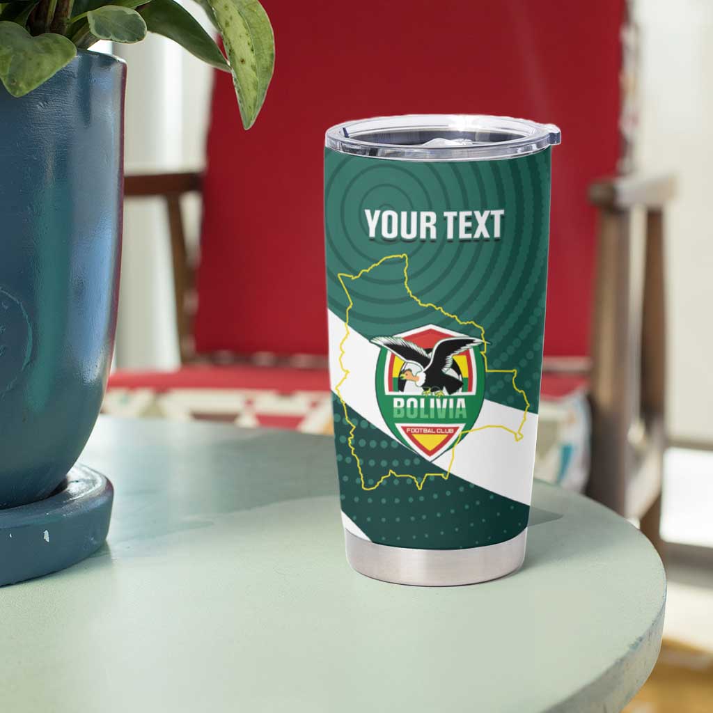 Custom Bolivia Football Tumbler Cup La Verde Sporty Curves Style - Wonder Print Shop