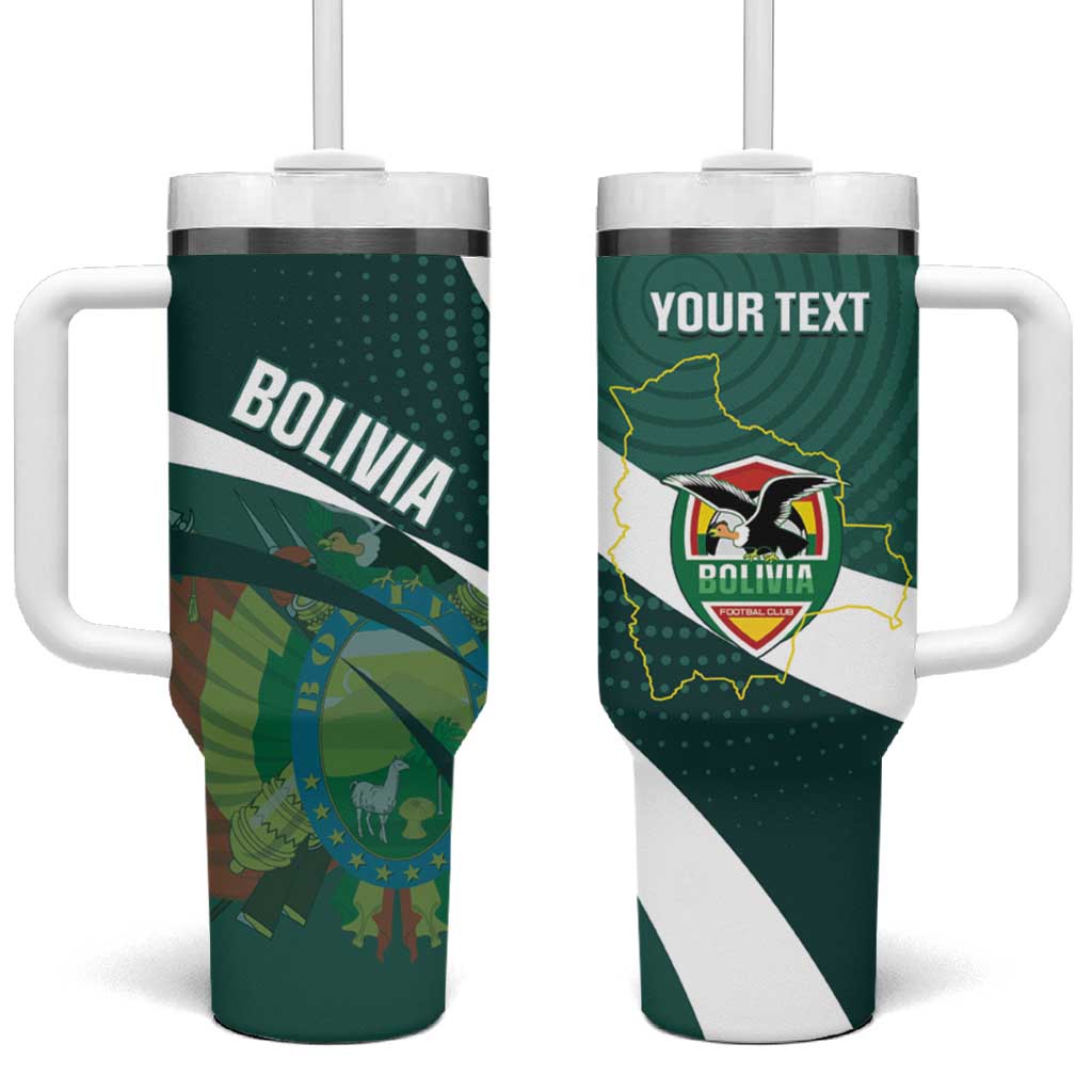 Custom Bolivia Football Tumbler With Handle La Verde Sporty Curves Style - Wonder Print Shop