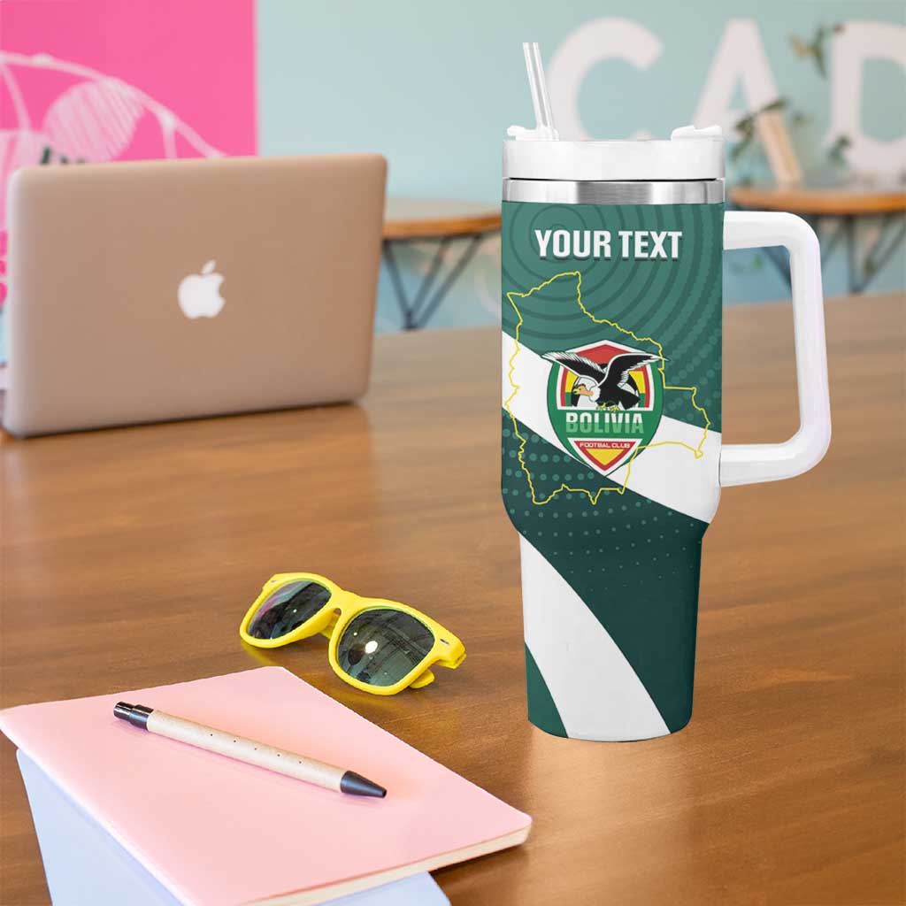 Custom Bolivia Football Tumbler With Handle La Verde Sporty Curves Style - Wonder Print Shop
