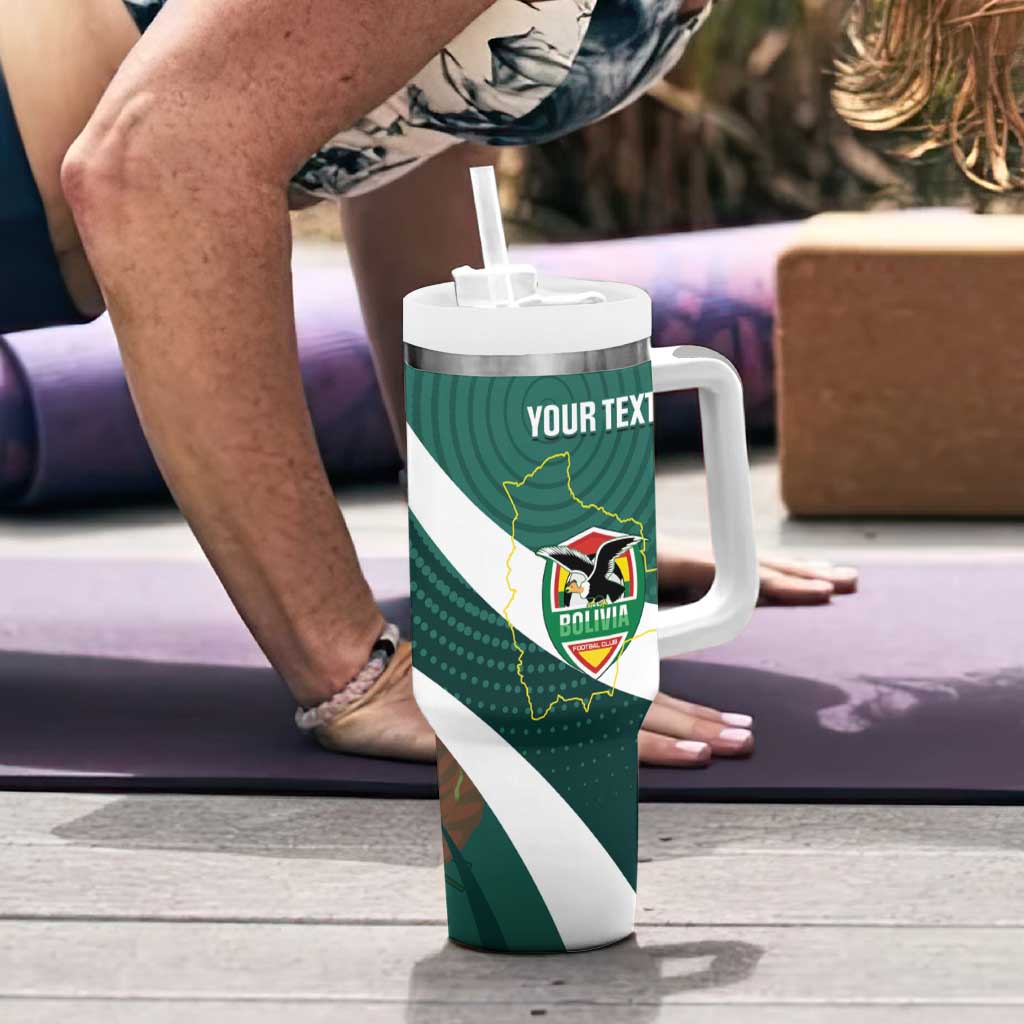 Custom Bolivia Football Tumbler With Handle La Verde Sporty Curves Style - Wonder Print Shop