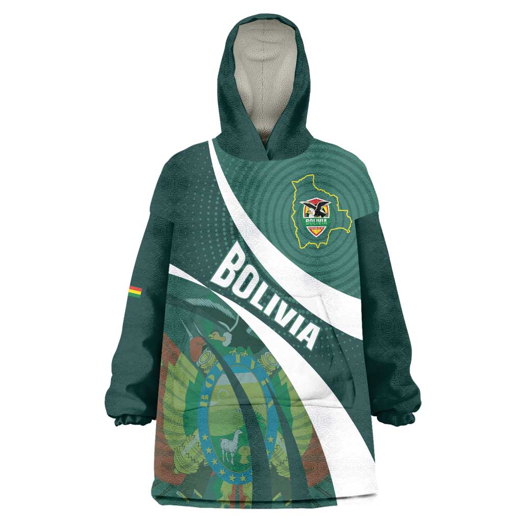 Custom Bolivia Football Wearable Blanket Hoodie La Verde Sporty Curves Style - Wonder Print Shop
