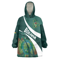 Custom Bolivia Football Wearable Blanket Hoodie La Verde Sporty Curves Style - Wonder Print Shop