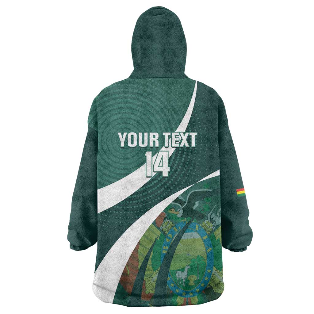 Custom Bolivia Football Wearable Blanket Hoodie La Verde Sporty Curves Style - Wonder Print Shop