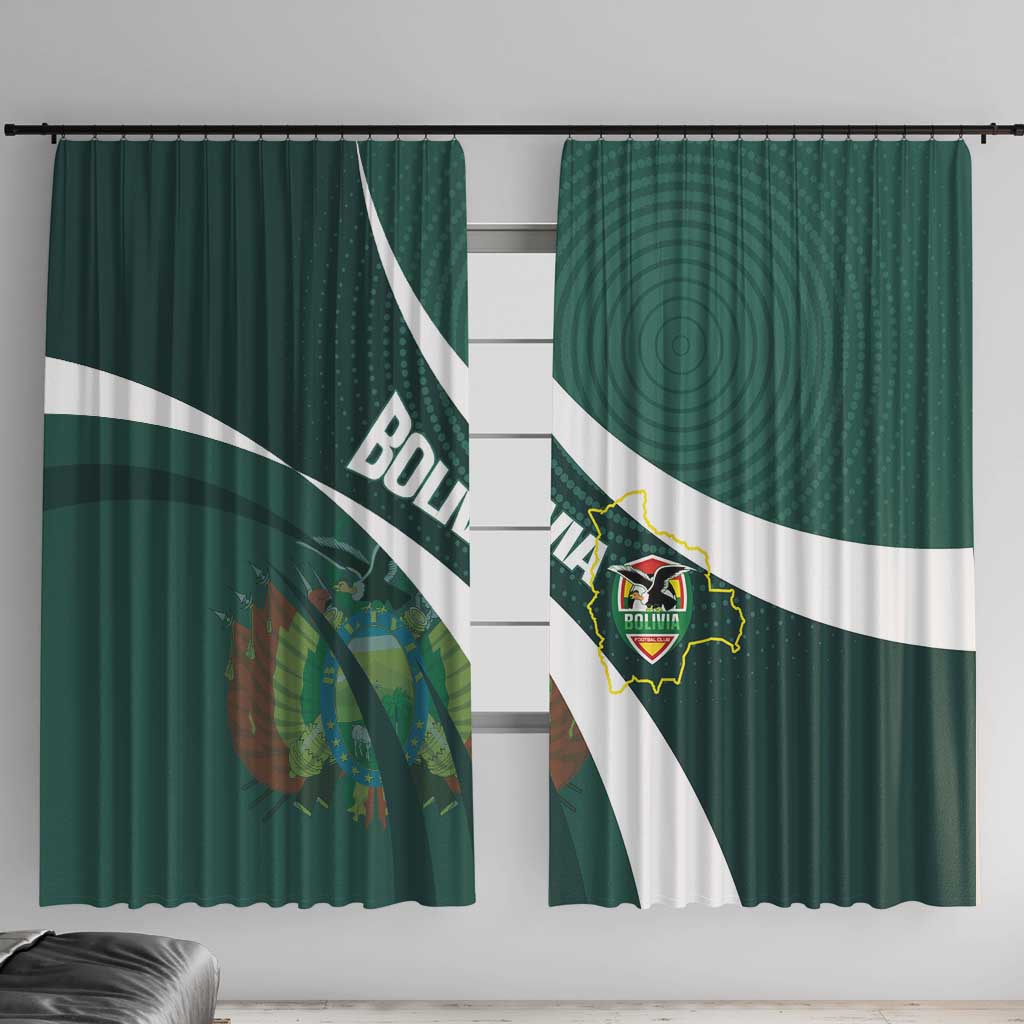 Bolivia Football Window Curtain La Verde Sporty Curves Style - Wonder Print Shop