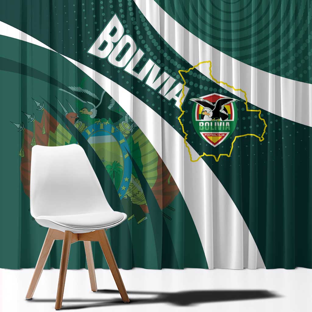 Bolivia Football Window Curtain La Verde Sporty Curves Style - Wonder Print Shop