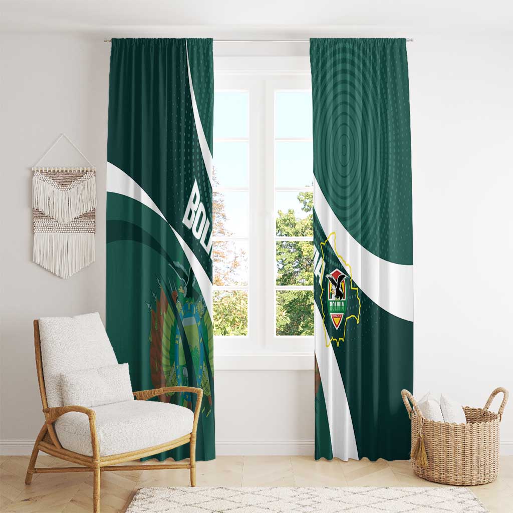 Bolivia Football Window Curtain La Verde Sporty Curves Style - Wonder Print Shop