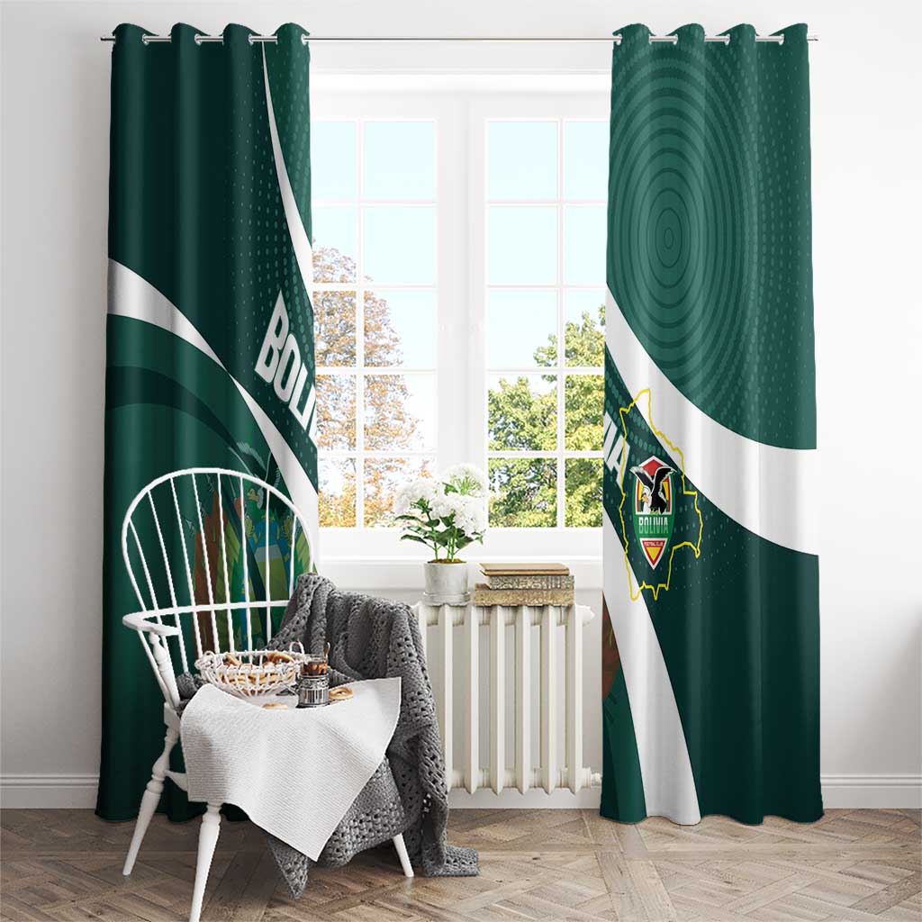 Bolivia Football Window Curtain La Verde Sporty Curves Style - Wonder Print Shop