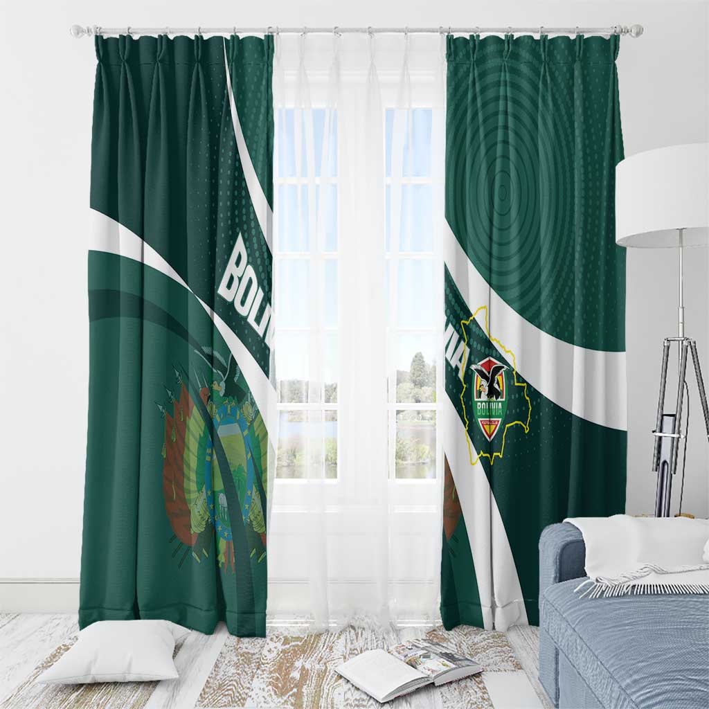 Bolivia Football Window Curtain La Verde Sporty Curves Style - Wonder Print Shop