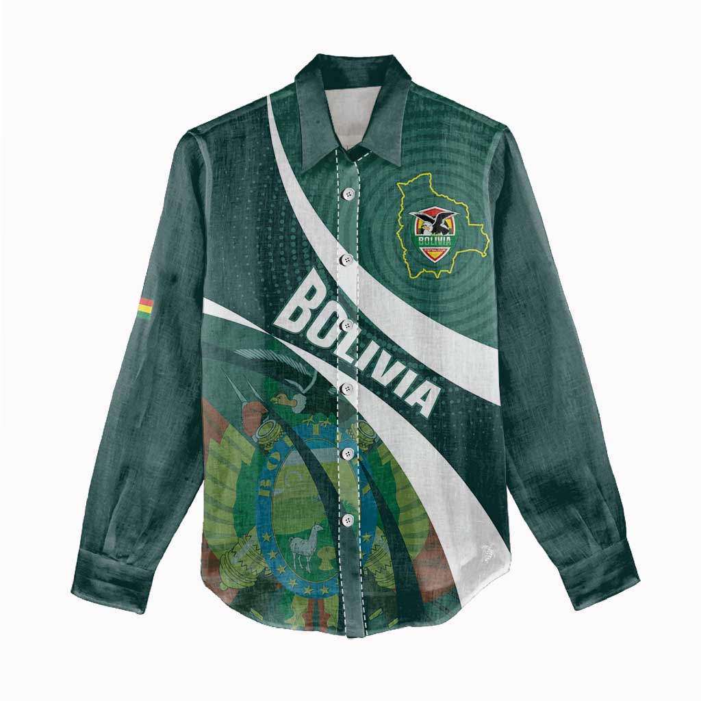 Custom Bolivia Football Women Casual Shirt La Verde Sporty Curves Style - Wonder Print Shop