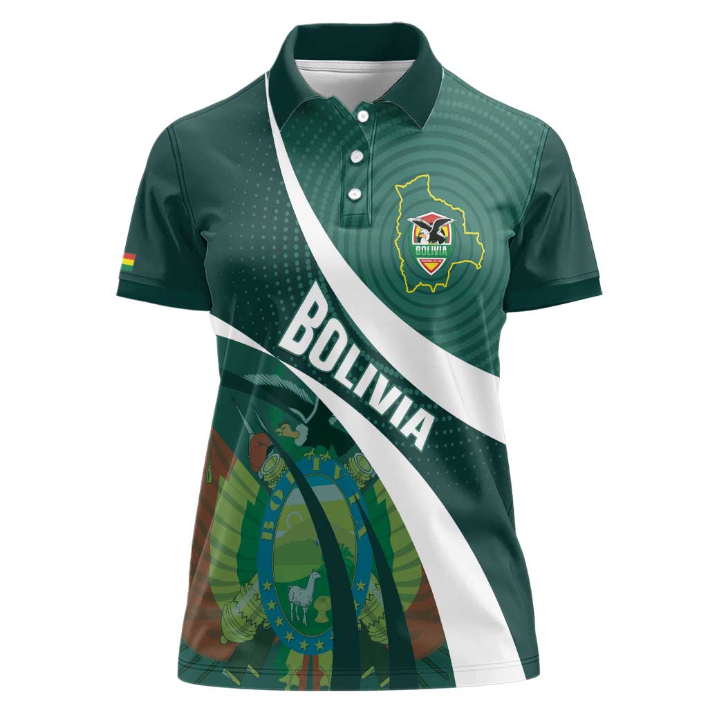 Custom Bolivia Football Women Polo Shirt La Verde Sporty Curves Style - Wonder Print Shop