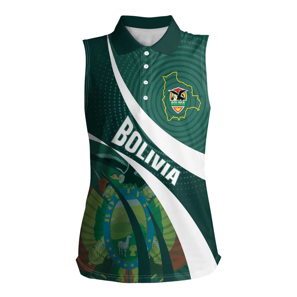 Custom Bolivia Football Women Sleeveless Polo Shirt La Verde Sporty Curves Style - Wonder Print Shop