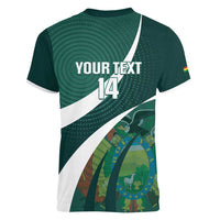 Custom Bolivia Football Women V-Neck T-Shirt La Verde Sporty Curves Style - Wonder Print Shop