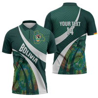 Custom Bolivia Football Zipper Polo Shirt La Verde Sporty Curves Style - Wonder Print Shop