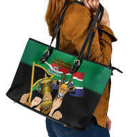 South Africa Special Holiday Leather Tote Bag Springboks Champions Celebration Rugby Is My Soul - Wonder Print Shop