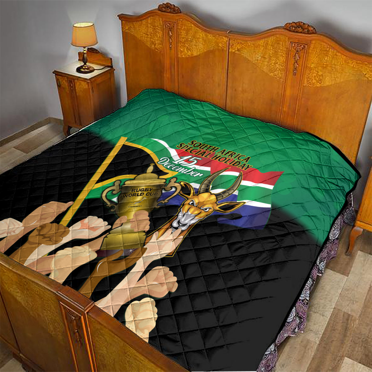 South Africa Special Holiday Quilt Springboks Champions Celebration Rugby Is My Soul - Wonder Print Shop
