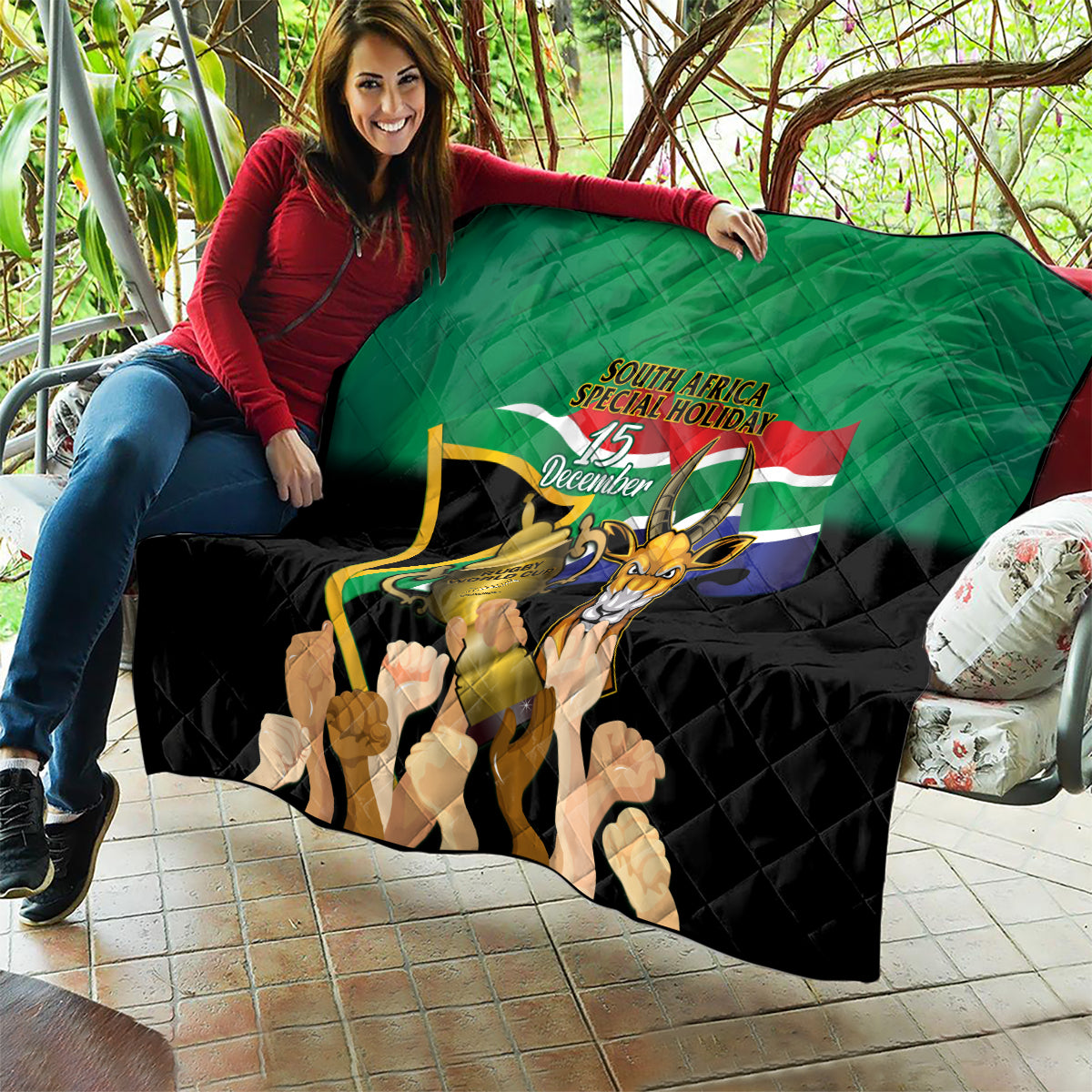 South Africa Special Holiday Quilt Springboks Champions Celebration Rugby Is My Soul - Wonder Print Shop