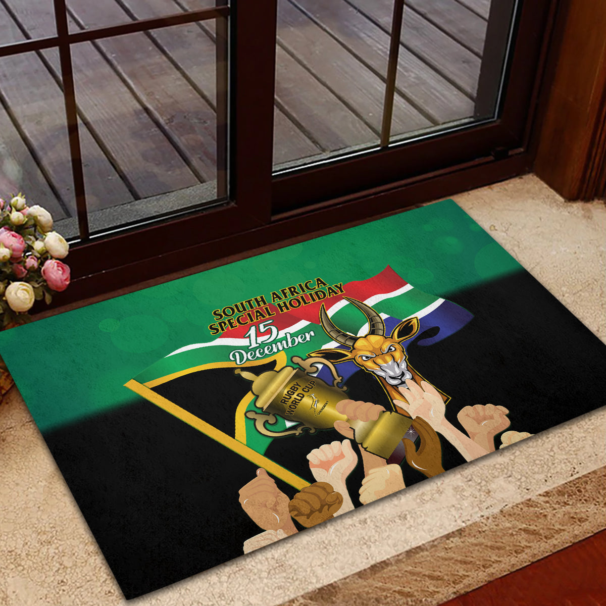 South Africa Special Holiday Rubber Doormat Springboks Champions Celebration Rugby Is My Soul - Wonder Print Shop