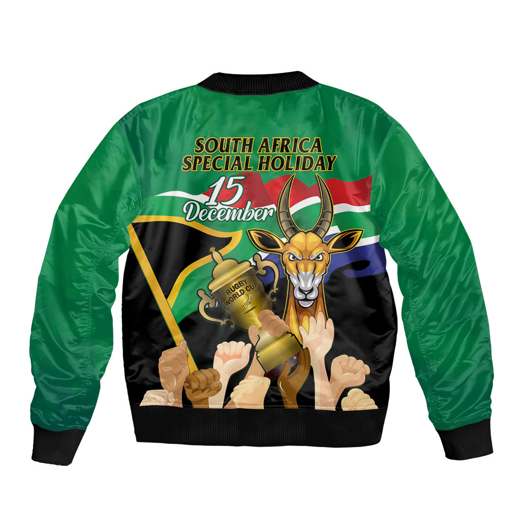South Africa Special Holiday Sleeve Zip Bomber Jacket Springboks Champions Celebration Rugby Is My Soul - Wonder Print Shop