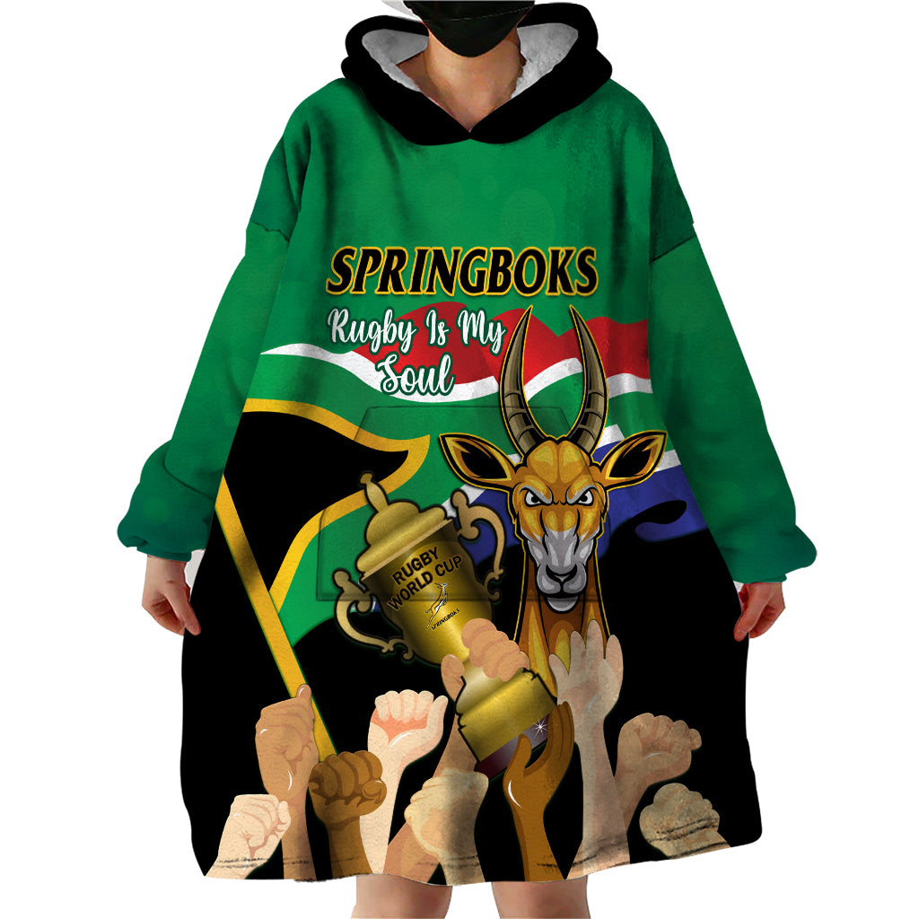 South Africa Special Holiday Wearable Blanket Hoodie Springboks Champions Celebration Rugby Is My Soul - Wonder Print Shop