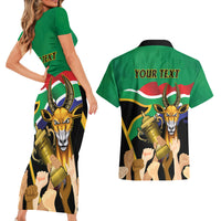 Personalised South Africa Special Holiday Couples Matching Short Sleeve Bodycon Dress and Hawaiian Shirt Springboks Champions Celebration Rugby Is My Soul - Wonder Print Shop
