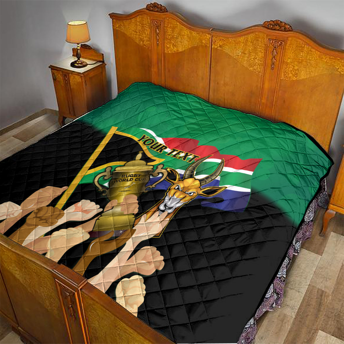 Personalised South Africa Special Holiday Quilt Springboks Champions Celebration Rugby Is My Soul - Wonder Print Shop