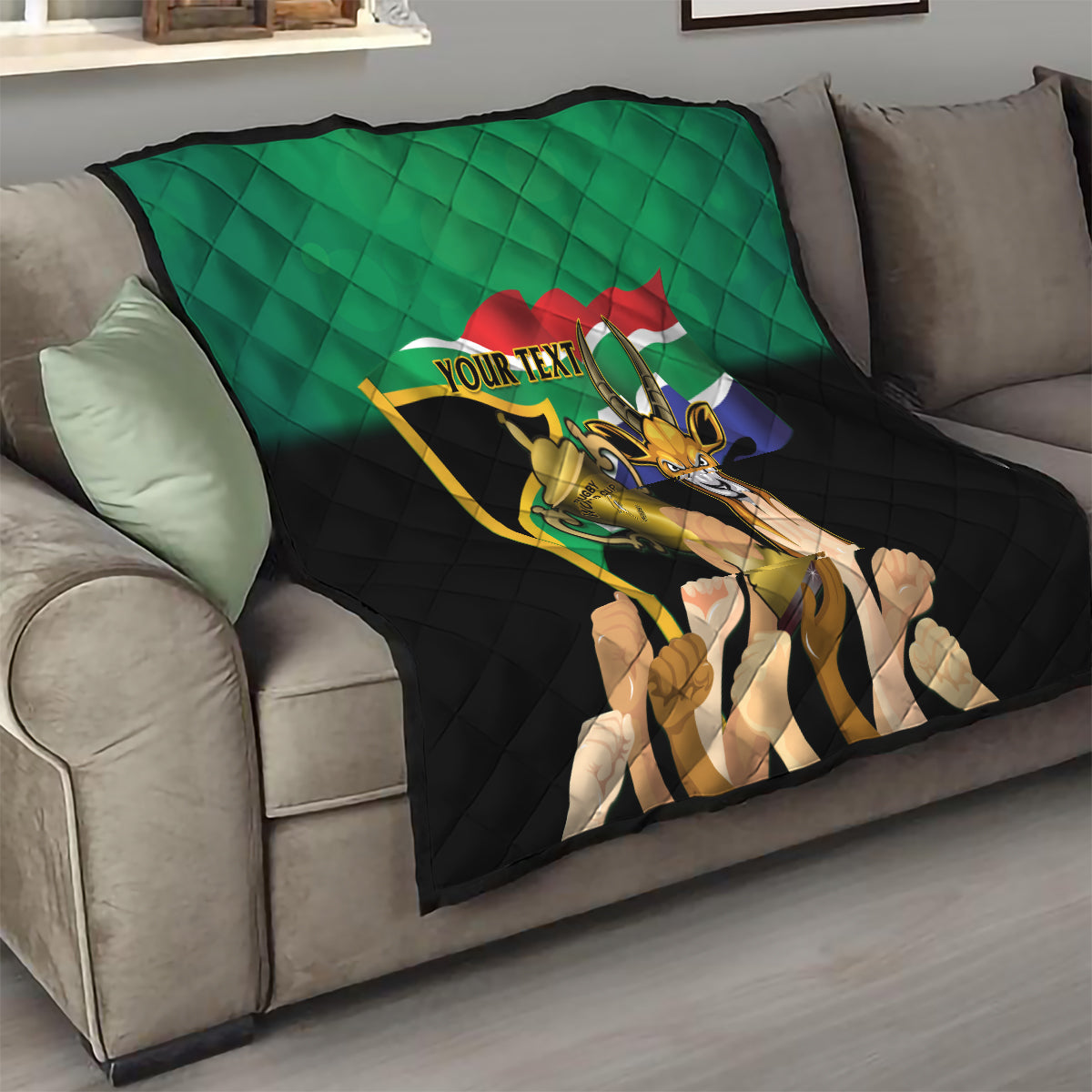 Personalised South Africa Special Holiday Quilt Springboks Champions Celebration Rugby Is My Soul - Wonder Print Shop