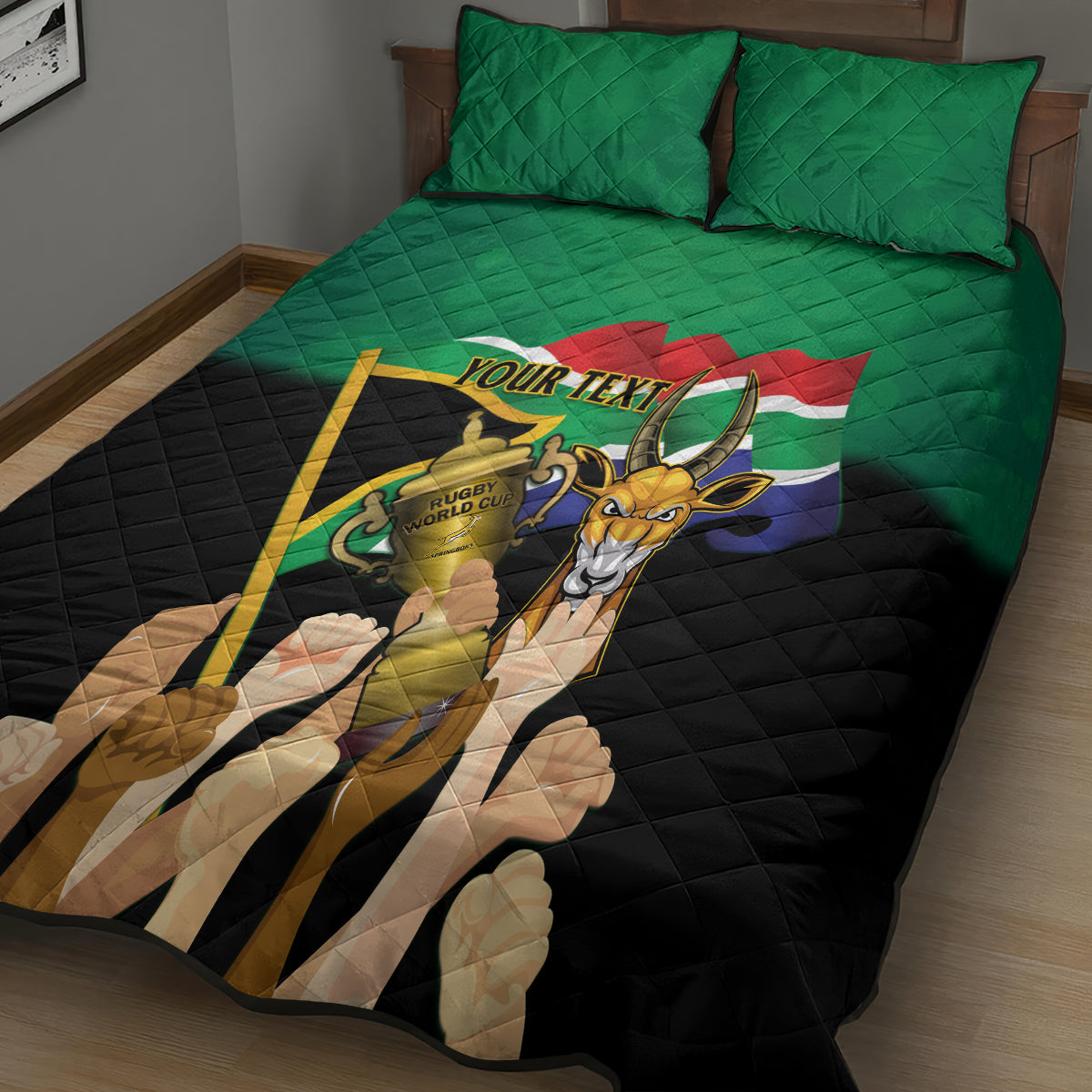 Personalised South Africa Special Holiday Quilt Bed Set Springboks Champions Celebration Rugby Is My Soul - Wonder Print Shop