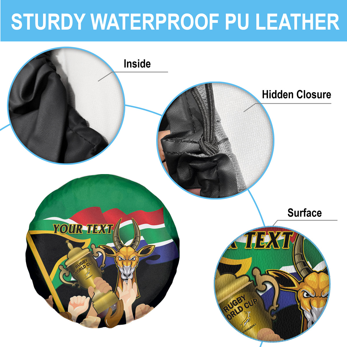 Personalised South Africa Special Holiday Spare Tire Cover Springboks Champions Celebration Rugby Is My Soul - Wonder Print Shop