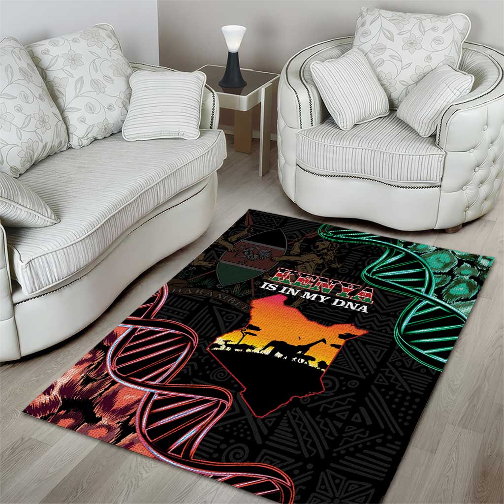 Kenya Is In My DNA Area Rug Kenyan Map Happy Jamhuri Day - Wonder Print Shop