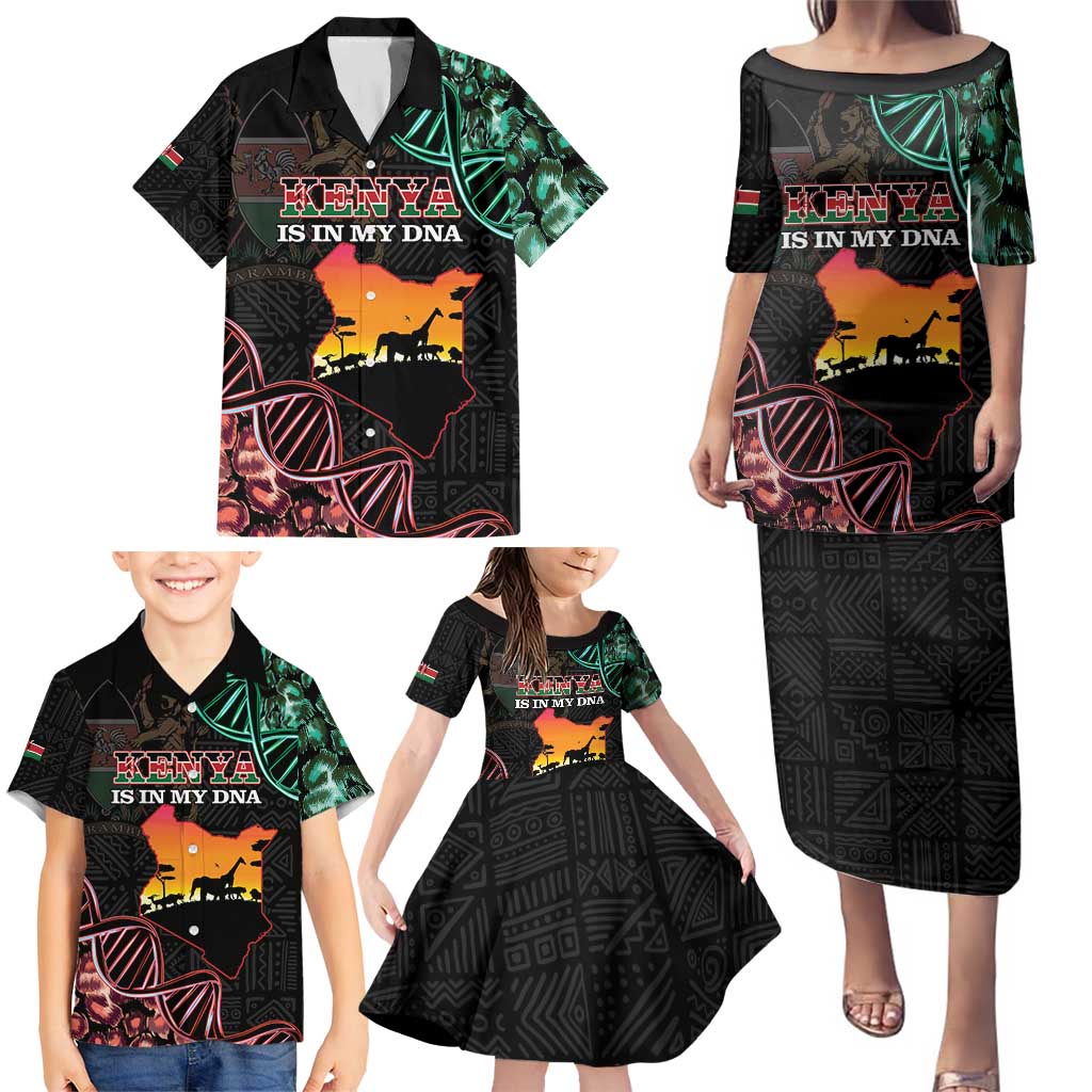 Kenya Is In My DNA Family Matching Puletasi and Hawaiian Shirt Kenyan Map Happy Jamhuri Day - Wonder Print Shop