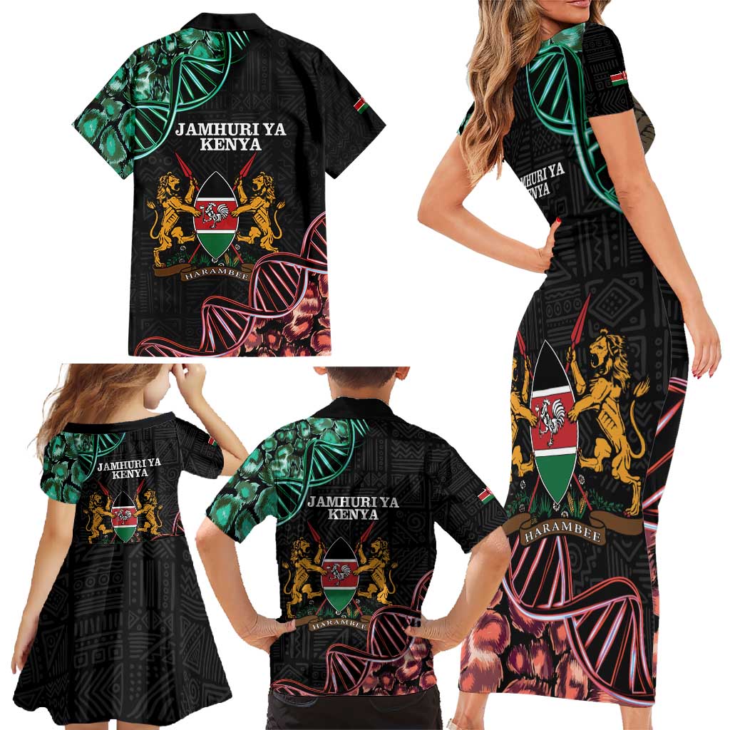 Kenya Is In My DNA Family Matching Short Sleeve Bodycon Dress and Hawaiian Shirt Kenyan Map Happy Jamhuri Day - Wonder Print Shop