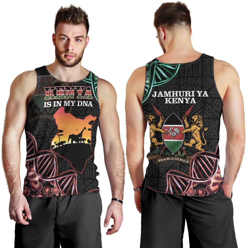 Kenya Is In My DNA Men Tank Top Kenyan Map Happy Jamhuri Day - Wonder Print Shop