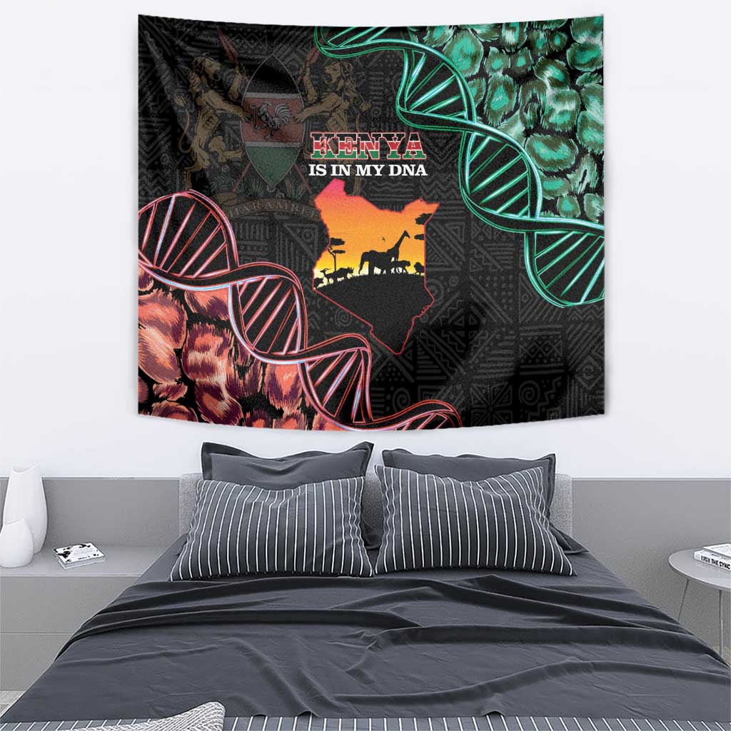 Kenya Is In My DNA Tapestry Kenyan Map Happy Jamhuri Day - Wonder Print Shop