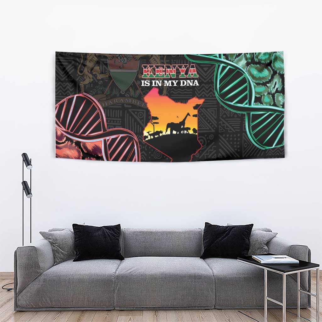 Kenya Is In My DNA Tapestry Kenyan Map Happy Jamhuri Day - Wonder Print Shop