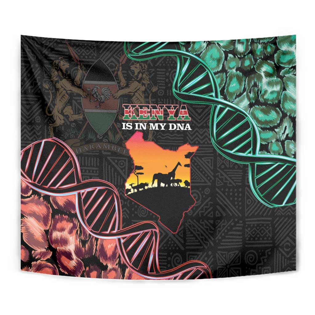 Kenya Is In My DNA Tapestry Kenyan Map Happy Jamhuri Day - Wonder Print Shop