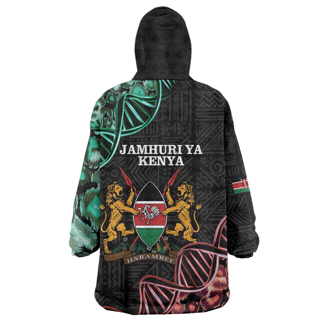 Kenya Is In My DNA Wearable Blanket Hoodie Kenyan Map Happy Jamhuri Day - Wonder Print Shop