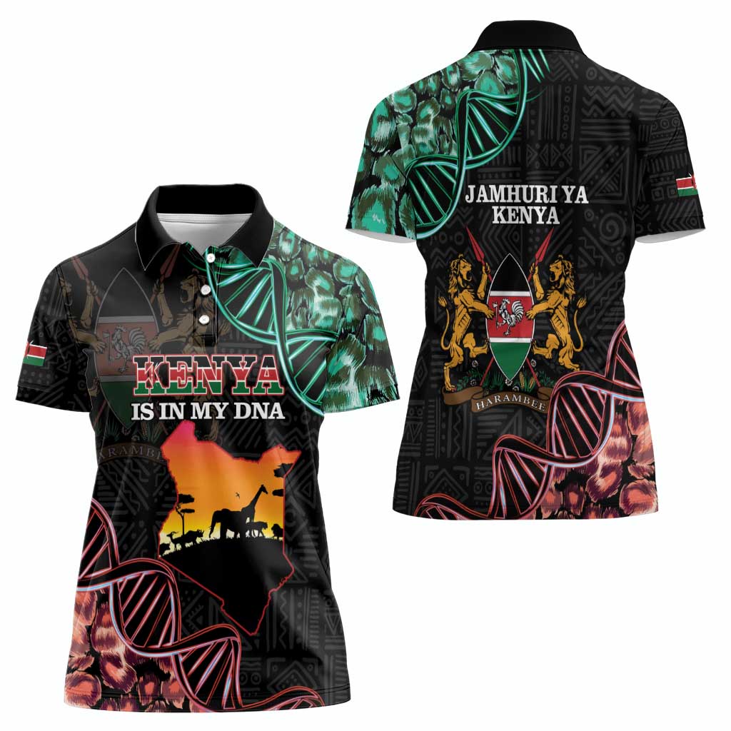 Kenya Is In My DNA Women Polo Shirt Kenyan Map Happy Jamhuri Day - Wonder Print Shop