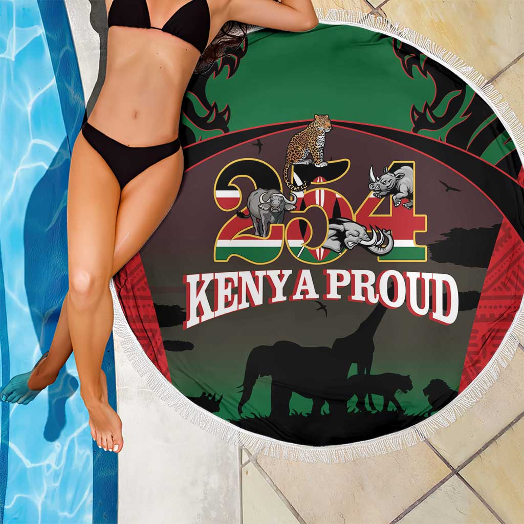 Proud Kenya 254 Beach Blanket Kenyan Safari Animals - Wonder Print Shop
