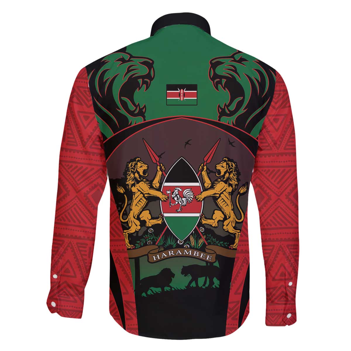 Proud Kenya 254 Family Matching Off The Shoulder Long Sleeve Dress and Hawaiian Shirt Kenyan Safari Animals - Wonder Print Shop