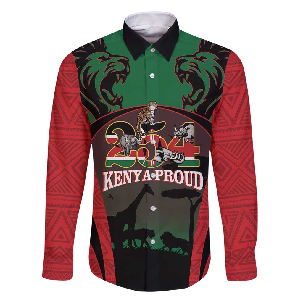 Proud Kenya 254 Family Matching Off Shoulder Short Dress and Hawaiian Shirt Kenyan Safari Animals - Wonder Print Shop