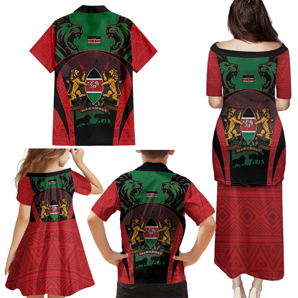 Proud Kenya 254 Family Matching Puletasi and Hawaiian Shirt Kenyan Safari Animals - Wonder Print Shop