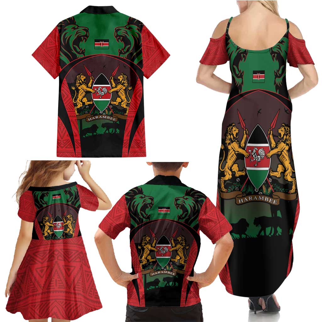 Proud Kenya 254 Family Matching Summer Maxi Dress and Hawaiian Shirt Kenyan Safari Animals - Wonder Print Shop
