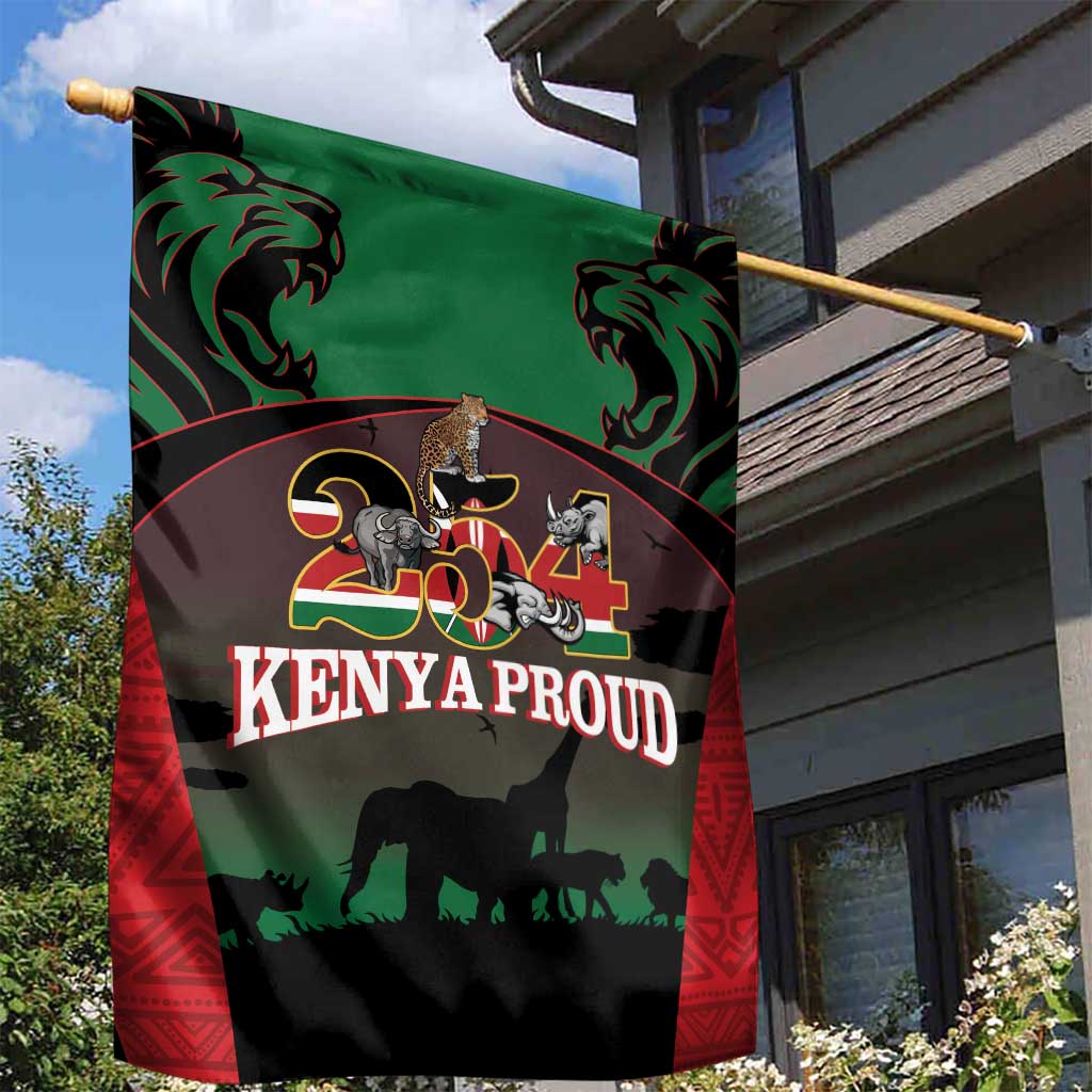 Proud Kenya 254 Garden Flag Kenyan Safari Animals - Wonder Print Shop