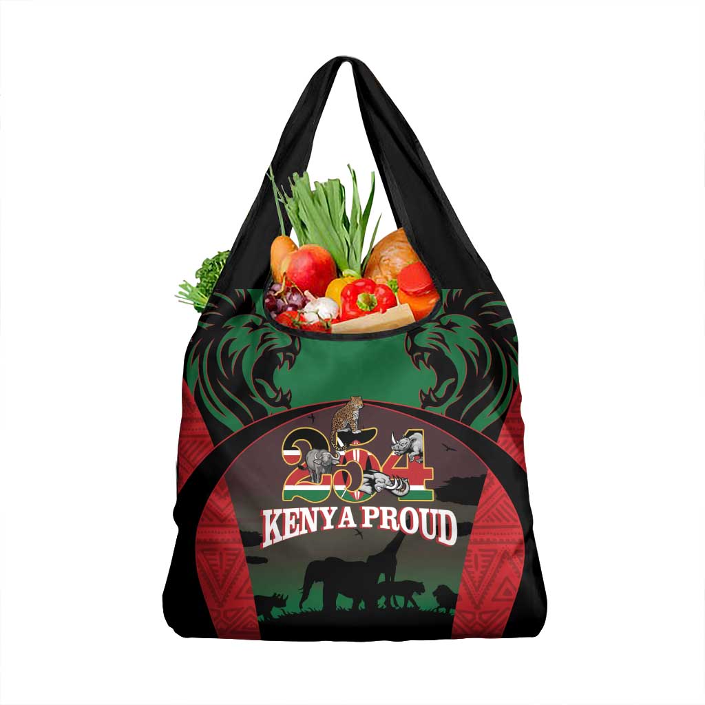 Proud Kenya 254 Grocery Bag Kenyan Safari Animals