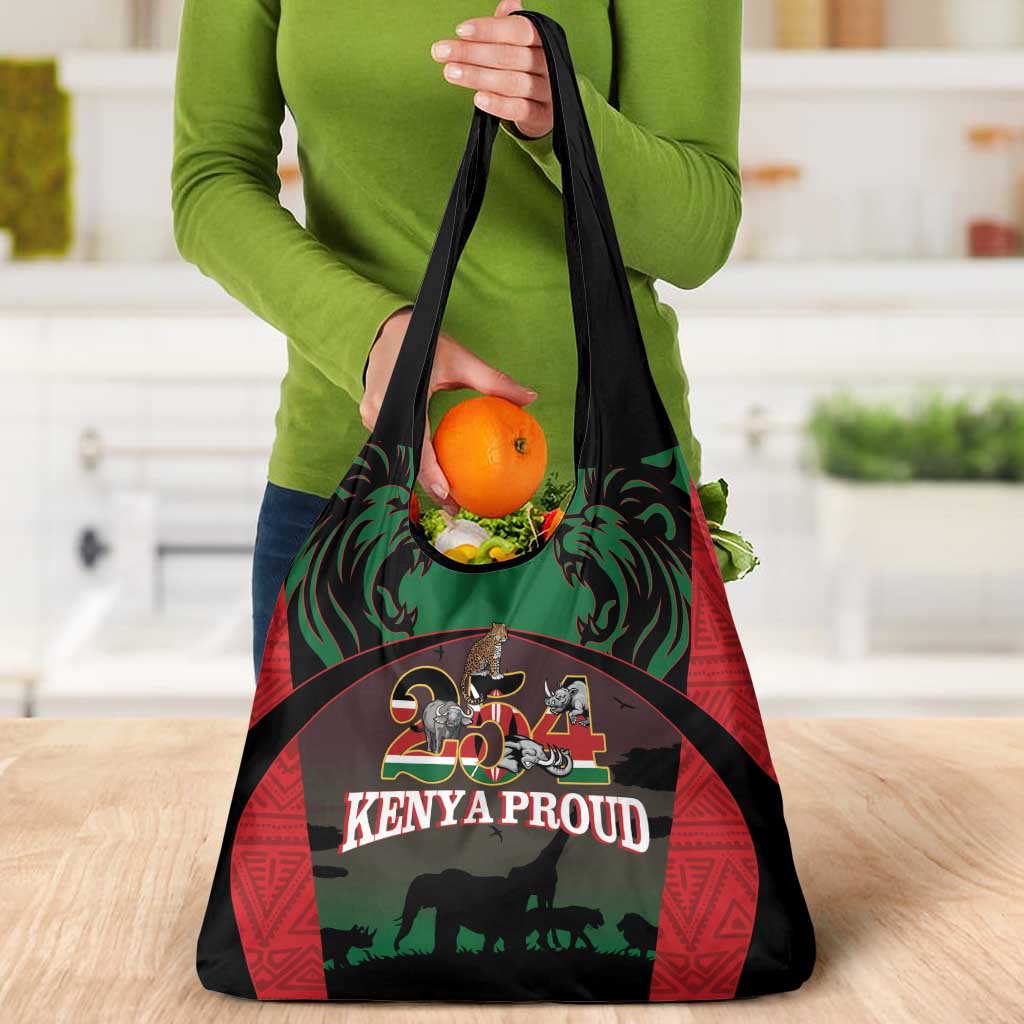 Proud Kenya 254 Grocery Bag Kenyan Safari Animals